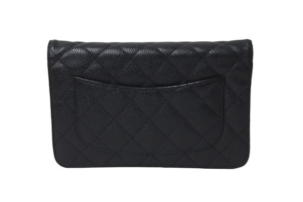 57592 d3 Chanel Wallet Chain Shoulder Bag Coco Mark Matelasse Caviar Skin