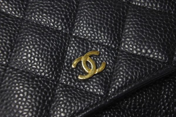 57592 d5 Chanel Wallet Chain Shoulder Bag Coco Mark Matelasse Caviar Skin