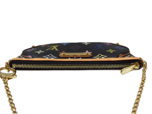 6 Louis Vuitton Pochette Mila MM Multicolor Noir Black Chain Shoulder Shoulder Bag
