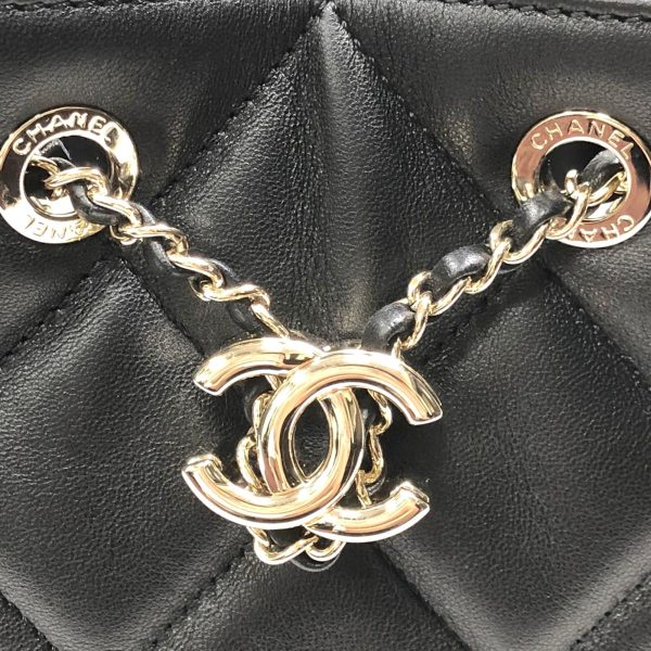 6 Chanel Small Chain Shoulder Bag Sheep Leather Lambskin Black