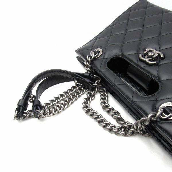 6 Chanel Boy Shoulder Bag Cowhide Calf Black