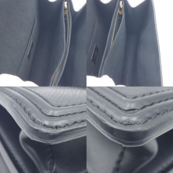 6 Louis Vuitton Dauphine MM Shoulder Bag Calf Epi Black