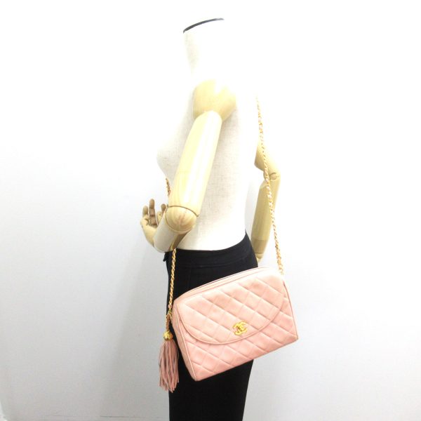 6 Chanel Chain Shoulder Bag Lambskin Leather Pink