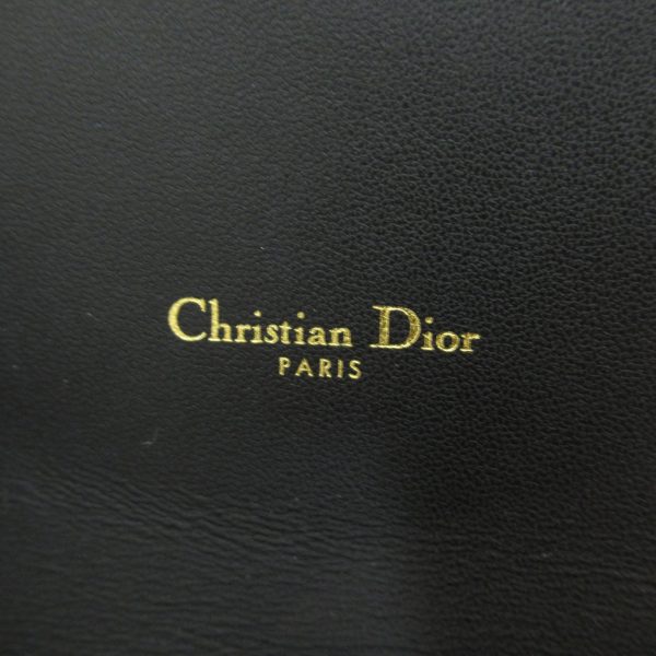 6 Dior Chain Wallet Shoulder Bag Calf Black