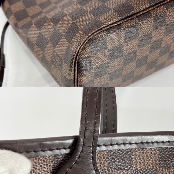 6 Louis Vuitton Tote Bag Damier Neverfull PM Shoulder Bag with Pouch Brown