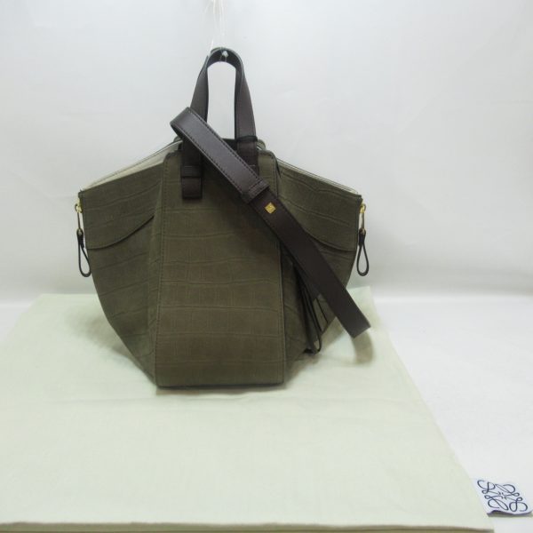 7 Loewe Hammock Bag Shoulder Bag Leather Khaki