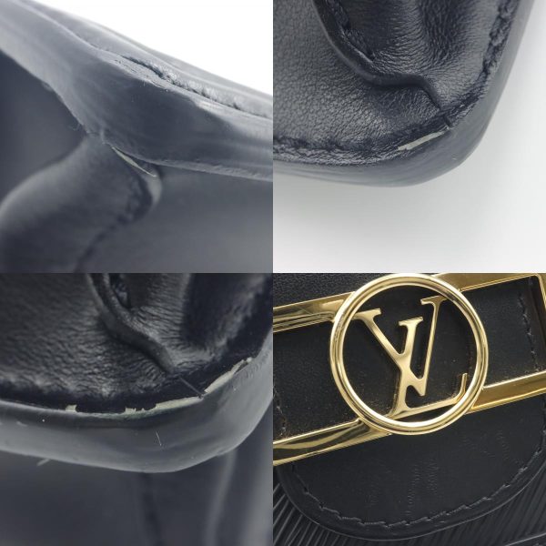 7 Louis Vuitton Dauphine MM Shoulder Bag Calf Epi Black