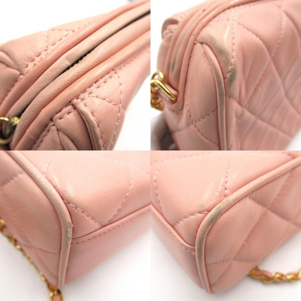 7 Chanel Chain Shoulder Bag Lambskin Leather Pink