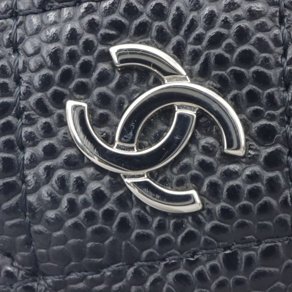 7 Chanel Matelasse Chain Wallet Shoulder Bag Caviar Skin Black