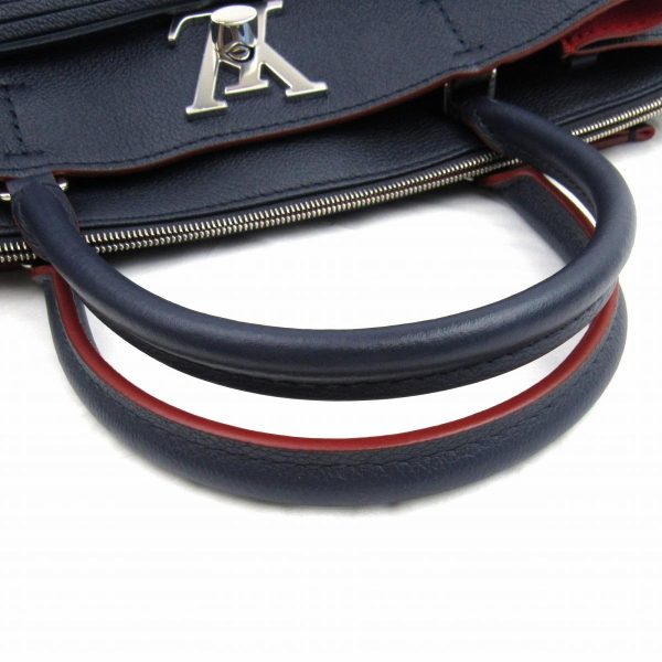 7 Louis Vuitton LockMe Shoulder Bag Cowhide Calf Marine Rouge Blue