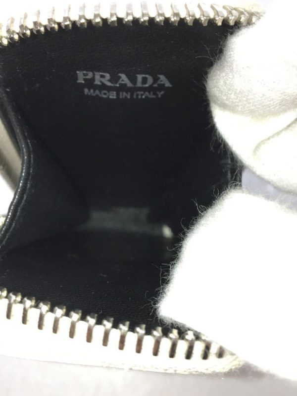 7 Prada Embossed Logo Triangle Leather Shoulder Bag White