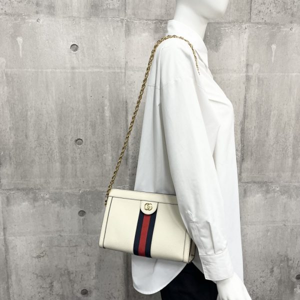 7 Gucci Shoulder Bag GG Chain Crossbody Stripe Bag White