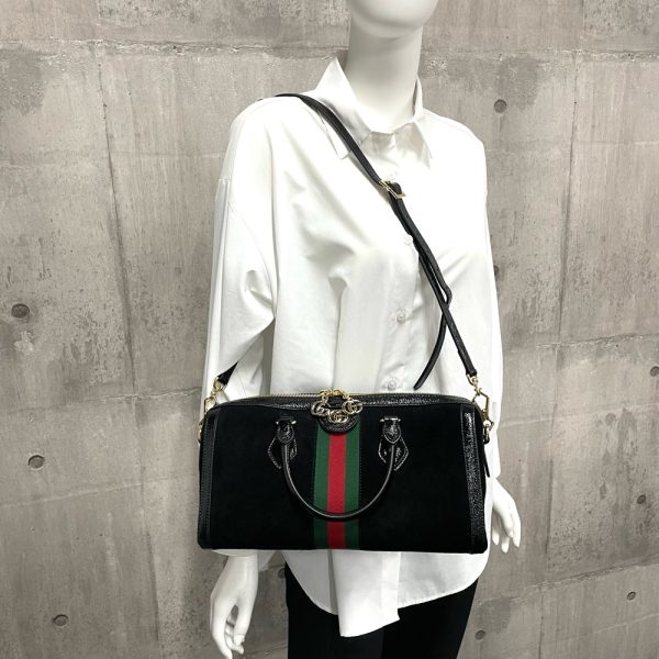 7 Gucci GG Medium Handbag Boston Bag Black