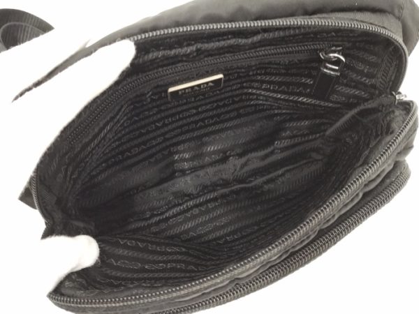 7 Prada Shoulder Bag Logo Nylon Black