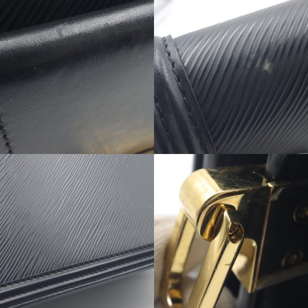 8 Louis Vuitton Dauphine MM Shoulder Bag Calf Epi Black