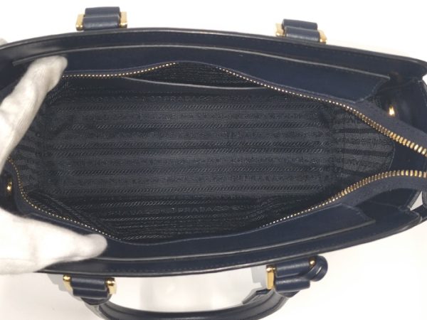 8 Prada 2way Shoulder Bag Saffiano Leather Navy