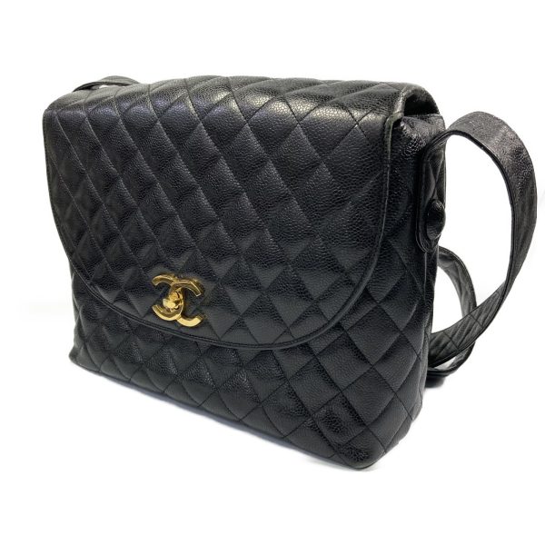 img e2336 Chanel Shoulder Bag Caviar Skin Calf Black