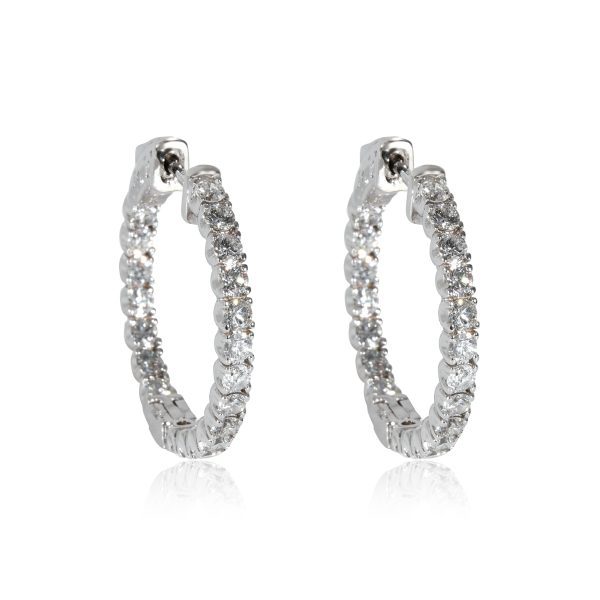 Diamond In and Out Hoop Earrings in 14K White Gold 200 CTW G HSI Diamond In and Out Hoop Earrings in 14K White Gold 200 CTW G HSI