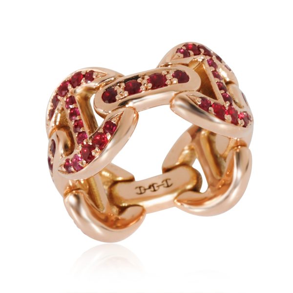 z131669 pv ac25af78 af56 4e8d b81a 6c4a57c99199 Hoorsenbuhs Antiquated Tri Link Ring with Rubies in 18k Rose Gold