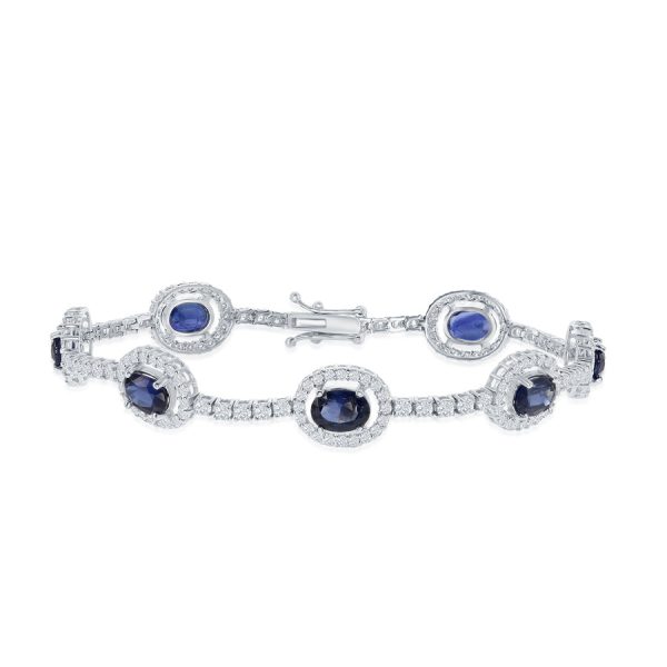 Sapphire Diamond 7 Station Bracelet 720 CTW Sapphires Sapphire Diamond 7 Station Bracelet 720 CTW Sapphires