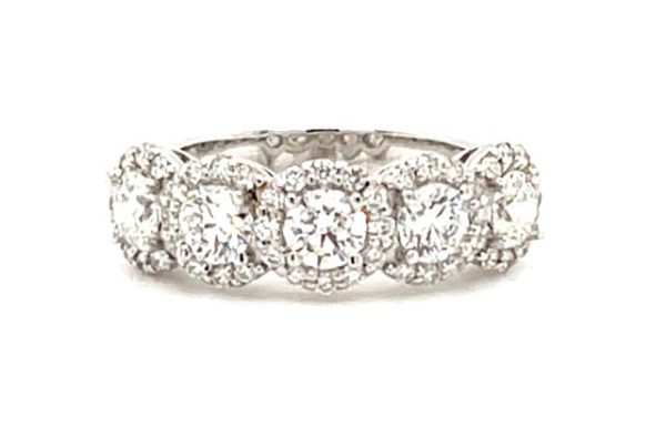 Diamond Five Halos Band in 14K White Gold Diamond Five Halos Band in 14K White Gold 21 Ctw