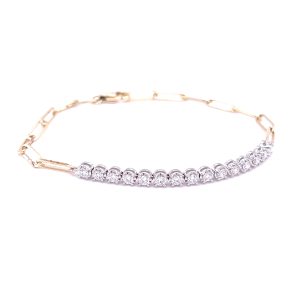 Diamond Paperclip Bracelet in 14K Yellow White Gold 34 CTW Tiffany Co Tiffany T Bracelet in Black Steel