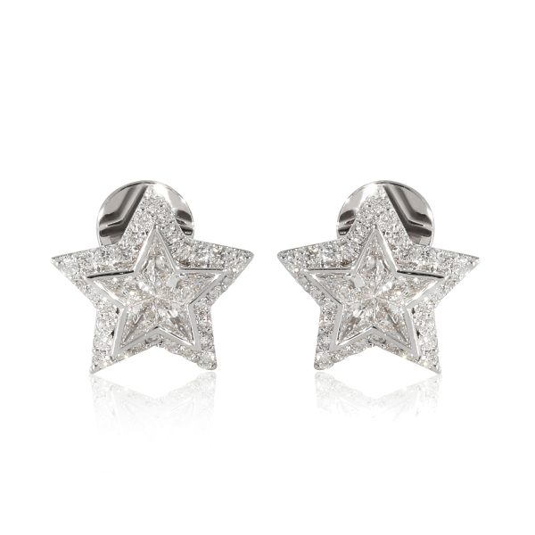 Diamond Star Earrings in 18K White Gold 1 CTW Diamond Star Earrings in 18K White Gold 1 CTW