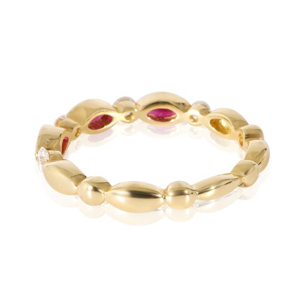 z133560 pv 18K Yellow Gold Diamond Ruby Ring 19 Ctw