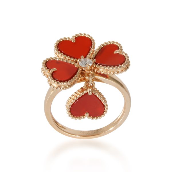 z133787 av Van Cleef Arpels Sweet Alhambra Effeuillage Carnelian 18KT Gold Ring 009CTW