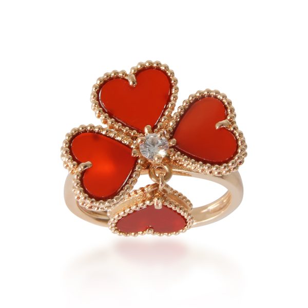 z133787 bv Van Cleef Arpels Sweet Alhambra Effeuillage Carnelian 18KT Gold Ring 009CTW