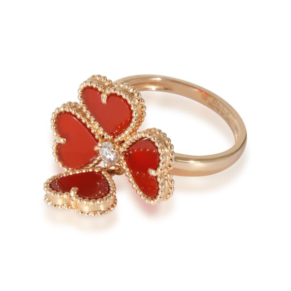 z133787 sv Van Cleef Arpels Sweet Alhambra Effeuillage Carnelian 18KT Gold Ring 009CTW