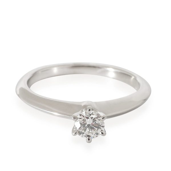 Tiffany Co Solitaire Diamond Engagement Ring in Platinum I VVS1 022 CTW Tiffany Co Solitaire Diamond Engagement Ring in Platinum I VVS1 022 CTW