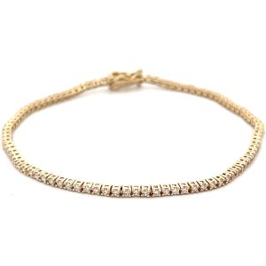 Diamond Tennis Bracelet in 14K Yellow Gold 1 CTW Gucci Bags for GG Supreme Handbag Shoulder Bag Black