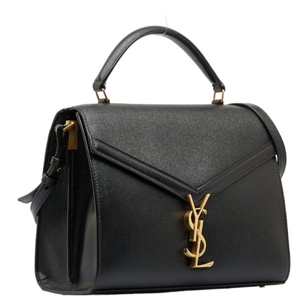 1 0118042 2 Saint Laurent Cassandra Top Handle Bag Handbag Shoulder 2way Black Leather