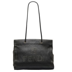 1 0119052 1 Fendi Tote Bag Shoulder Bag Black Leather