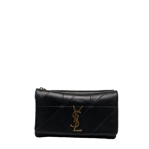 1 0119588 2 Saint Laurent Crossbody Chain Mini Shoulder Bag Black Gold Leather