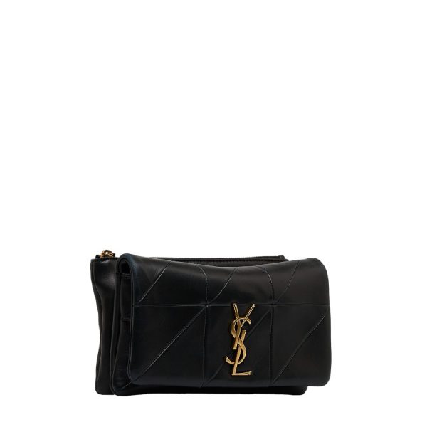 1 0119588 3 Saint Laurent Crossbody Chain Mini Shoulder Bag Black Gold Leather