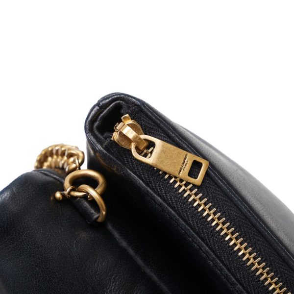 1 0119588 7 Saint Laurent Crossbody Chain Mini Shoulder Bag Black Gold Leather