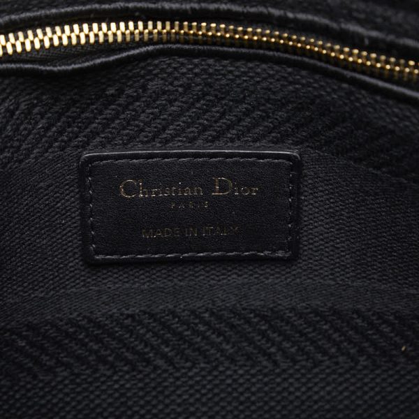 1 0120053 9 Dior Delight Cannage Handbag Shoulder Bag Black Canvas Embroidery