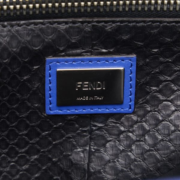 1 0123870 9 Fendi Peekaboo Monster Eyes Handbag Shoulder Bag 2way Navy Leather