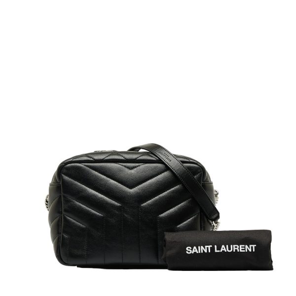 1 0129270 9 Saint Laurent Crossbody Chain Shoulder Bag Bowling Bag Black Leather