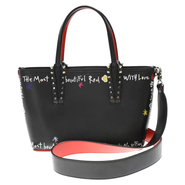 1 Christian Louboutin Kabata Spike Stud Mini 2way Handbag Shoulder Bag Black