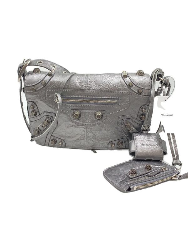 1 Balenciaga Shoulder Bag Leather Silver