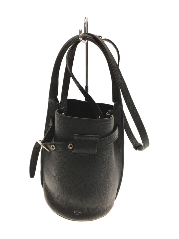 1 Celine Bucket Shoulder Bag 2way Leather Black