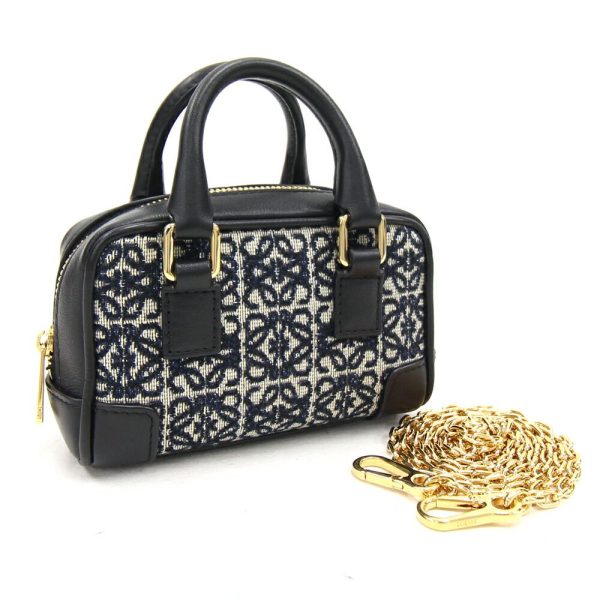 1 Loewe 2way Mini Bag Anagram Nano Jacquard Leather Navy