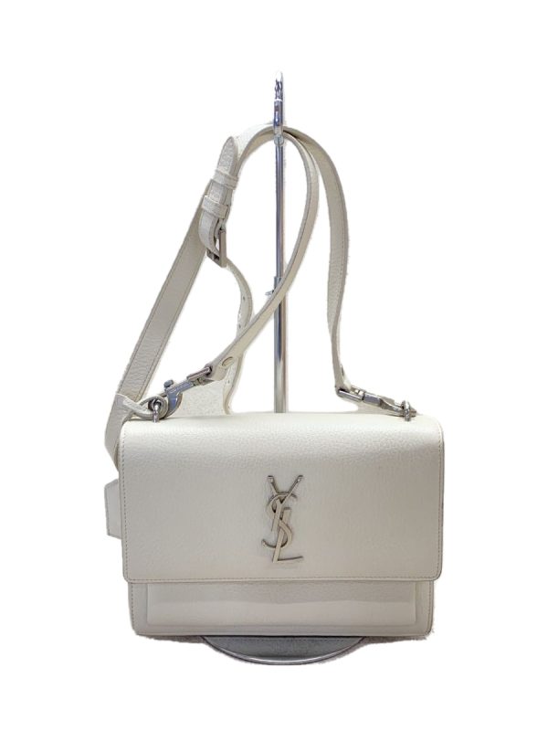 1 Saint Laurent Sunset Medium Shoulder Bag Leather White