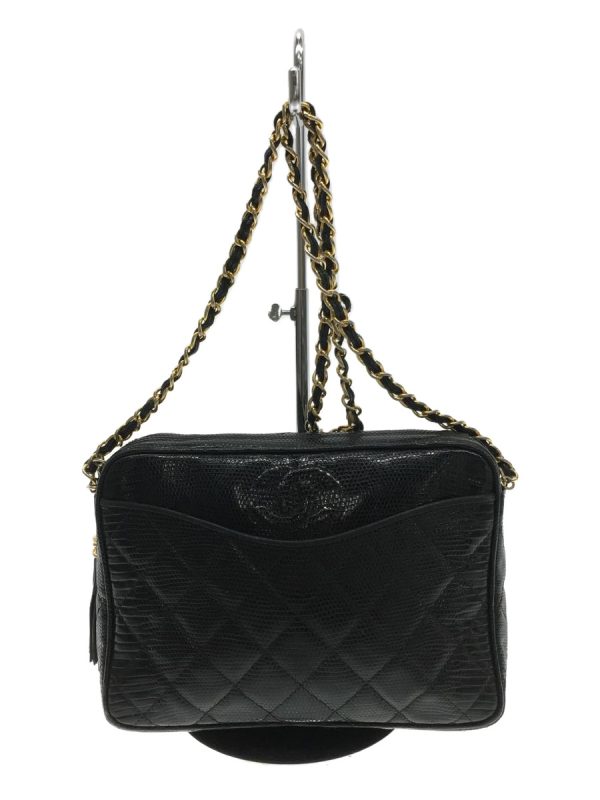 1 Chanel Chain Shoulder Bag Leather Black