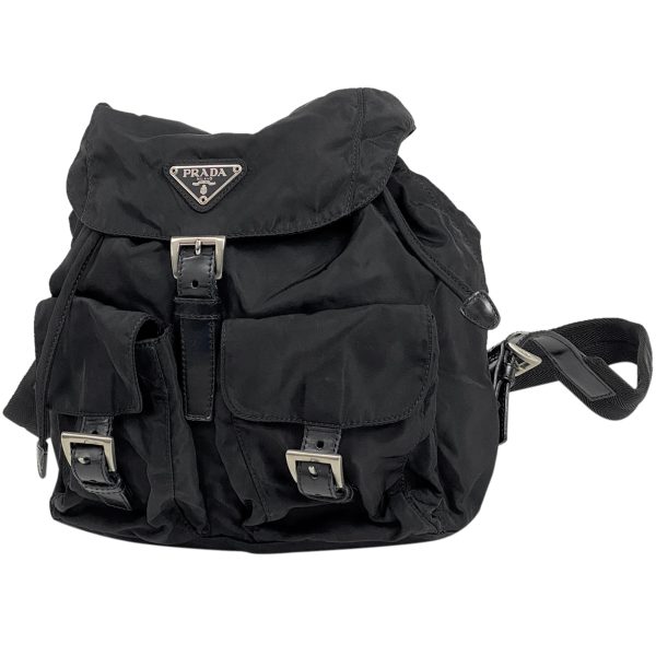 1 Prada Logo Plate Rucksack Nylon Nero Black