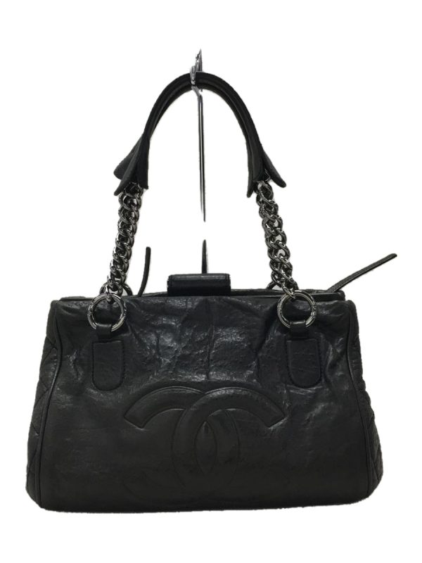 1 Chanel Coco Mark Chain Shoulder Bag Leather Black