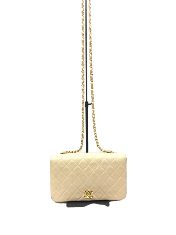 1 Chanel Matelasse Chain Shoulder Bag Flap Cream